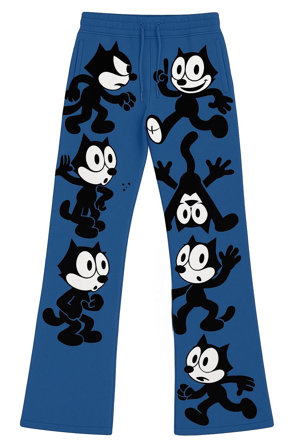 Kids Felix the Cat Pants β Blue Cartoon Print Joggers