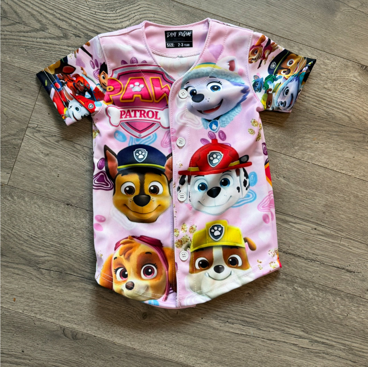 Kids bobble Paw Patrol pink Baseball jersey