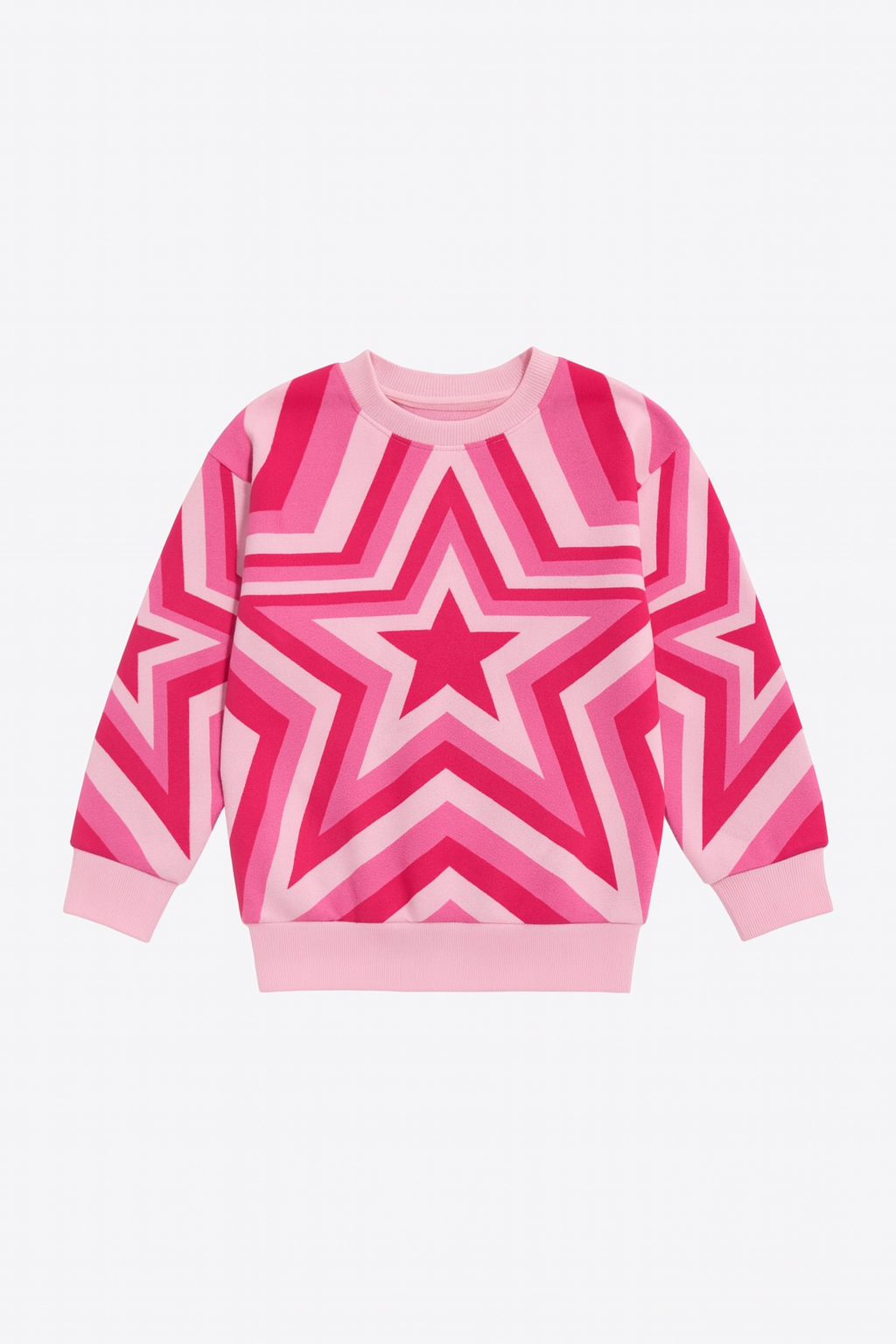 Kids pink Star crew neck
