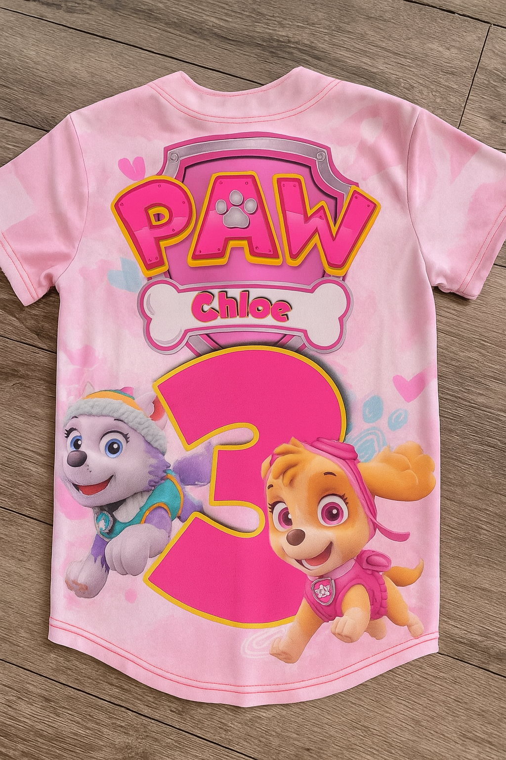 Kids bobble Paw Patrol pink Baseball jersey