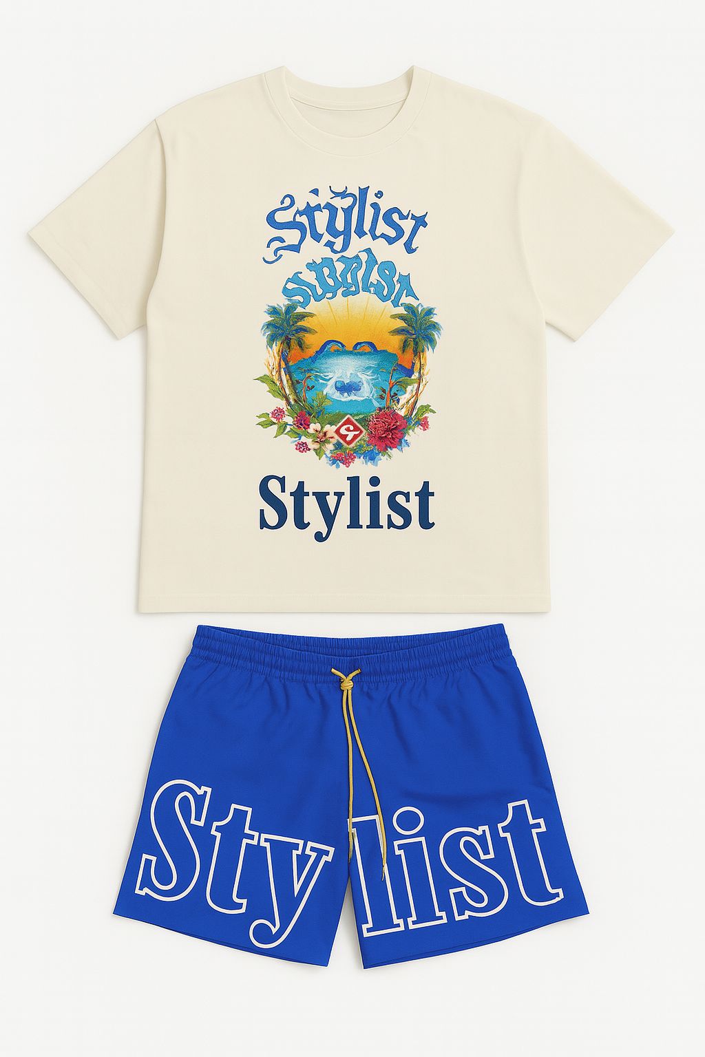 Kids Stylist Graphic Tee & Shorts Set β Beach Vibes Edition