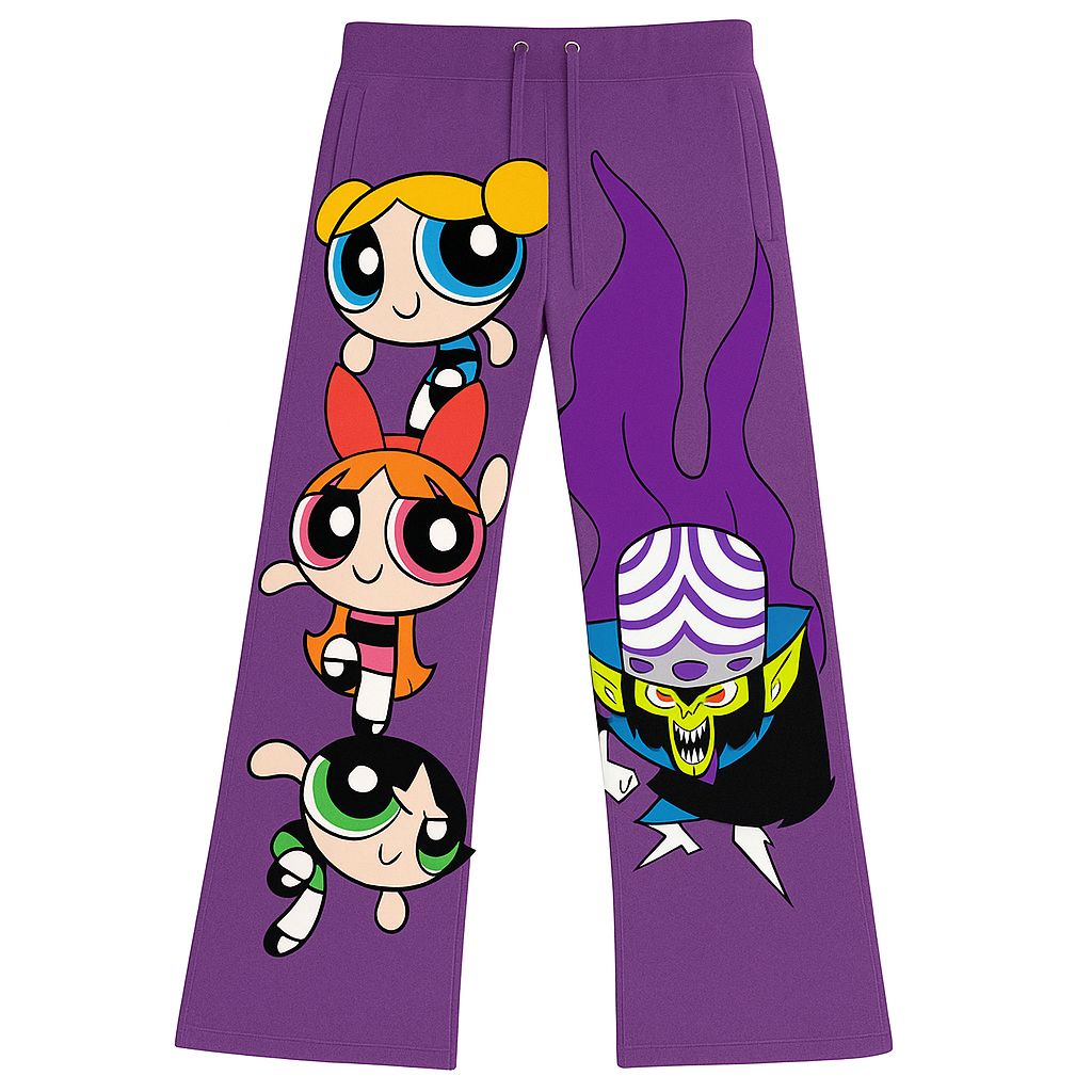 Kids Powerpuff Pants β Purple Cartoon Joggers