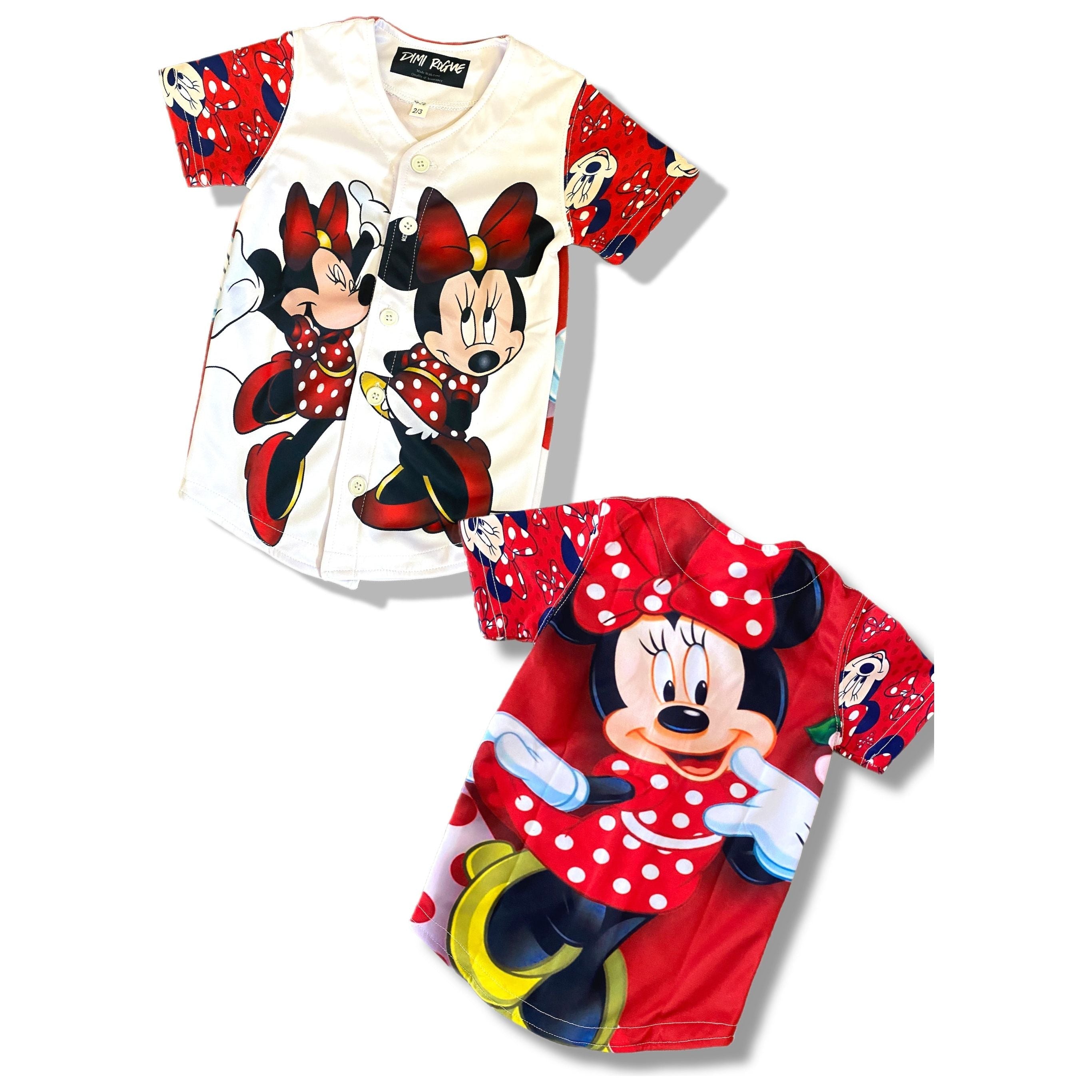 Kids Minnie Red Baseball Jersey