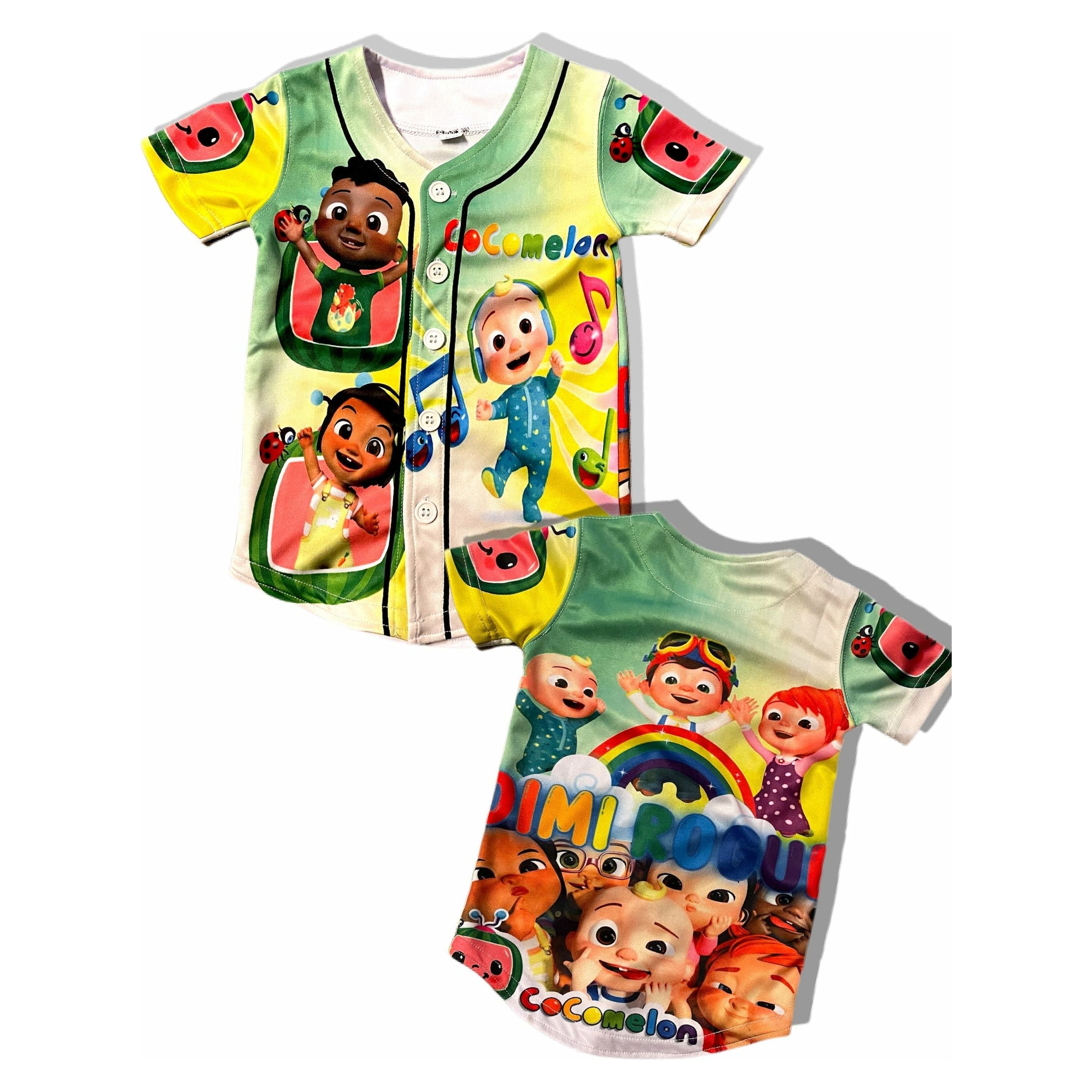 Kids Green Cocomelon Baseball Jersey