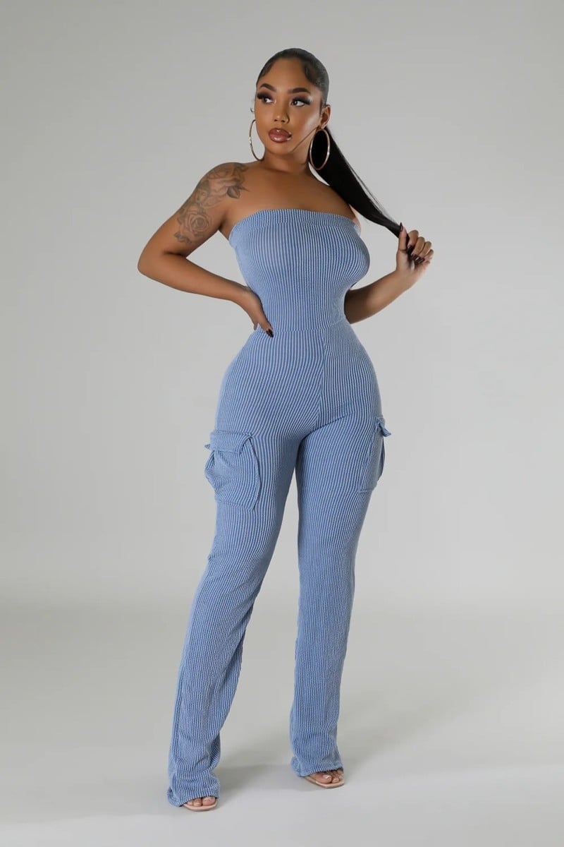 POCKET DETAIL TUBE JUMPSUIT