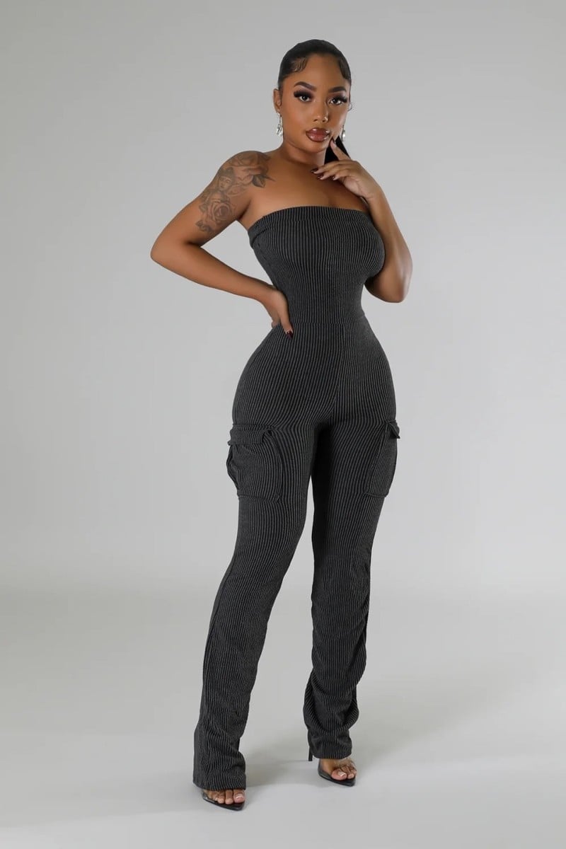 POCKET DETAIL TUBE JUMPSUIT