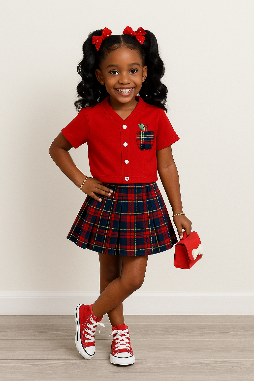 Kids Red Apple Patch set