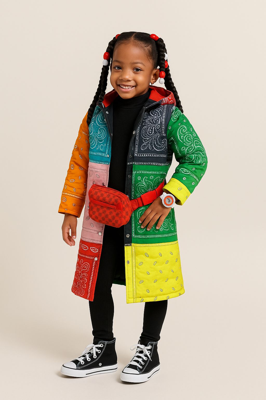 Kids trench bandana jacket