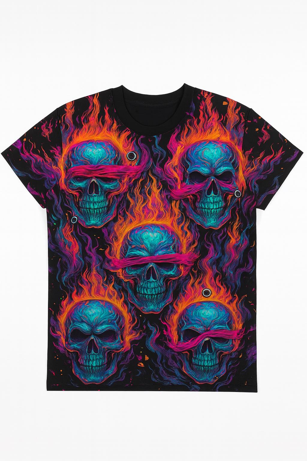 Kids Flame Skull T-Shirt
