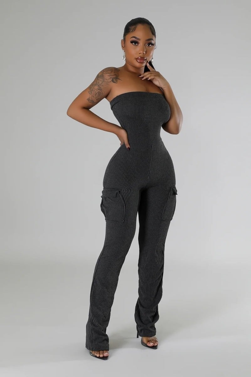 POCKET DETAIL TUBE JUMPSUIT