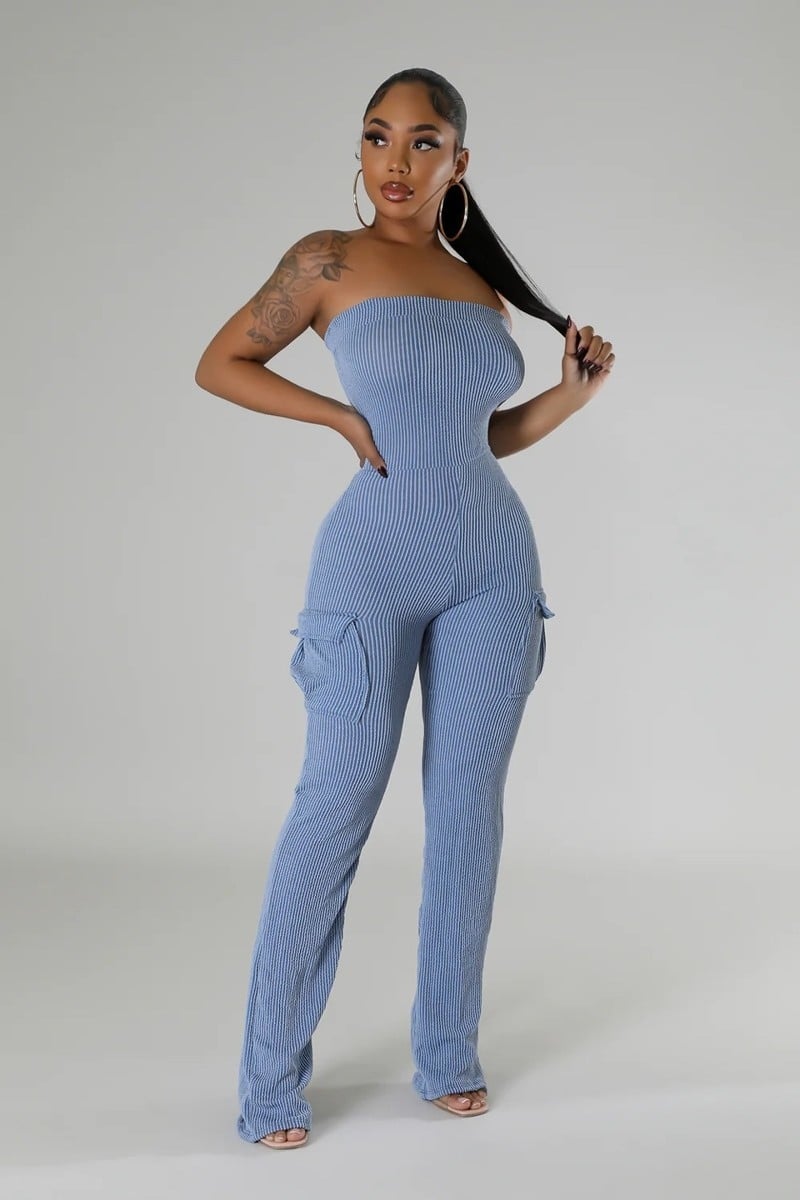 POCKET DETAIL TUBE JUMPSUIT